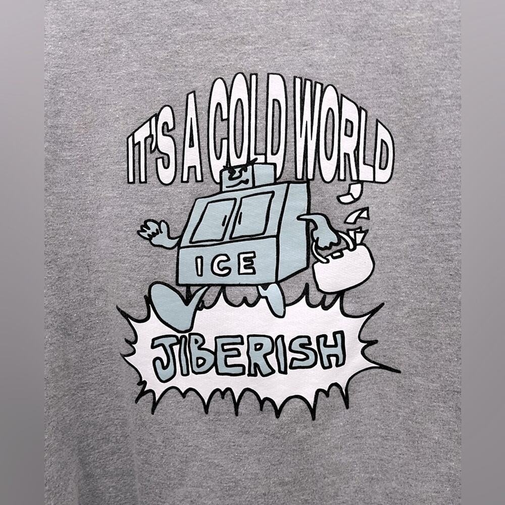 Jiberish "It's a Cold World" Icebox Crewneck Sweatshirt Size L (Fits like a Med) - Picture 2 of 6